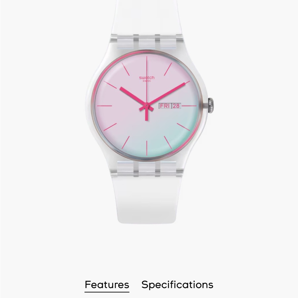 Swatch Pastel Pink and Aqua Watch